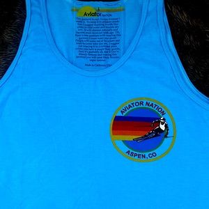 Large Aqua UNWORN Aviator Nation tank in perfect condition!